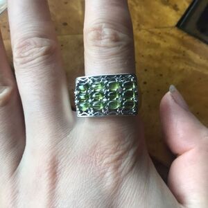 Natural Vesuvianite Idocrase Sterling Silver Ring Size 9